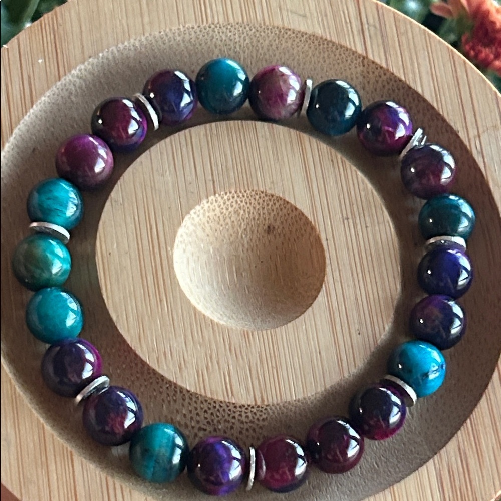 Handmade Galaxy Tigers Eyed Beaded Bracelet * - Picture 3 of 5